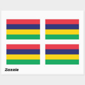 Sticker Rectangulaire Drapeau mauricien (Feuille)