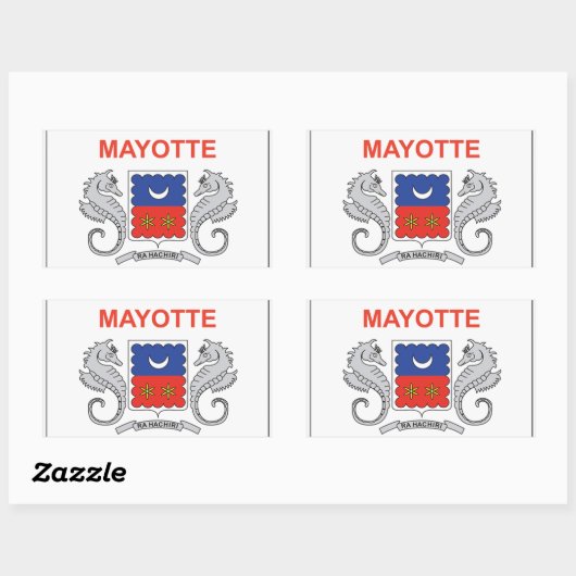 Sticker Rectangulaire Drapeau Mayotte (Feuille)