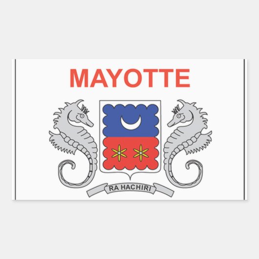 Sticker Rectangulaire Drapeau Mayotte (Devant)