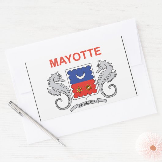 Sticker Rectangulaire Drapeau Mayotte (Enveloppe)