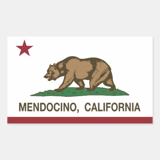 Sticker Rectangulaire Drapeau Mendocino (Devant)
