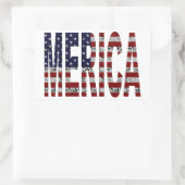 Sticker Rectangulaire Drapeau 'MERICA - Grunge USA (Sac)