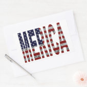 Sticker Rectangulaire Drapeau 'MERICA - Grunge USA (Enveloppe)
