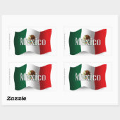 Sticker Rectangulaire Drapeau Mexique (Feuille)