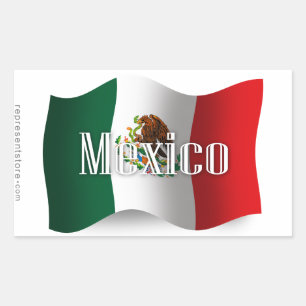 Sticker Rectangulaire Drapeau Mexique