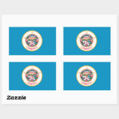 Sticker Rectangulaire Drapeau MINNESOTA - (Feuille)