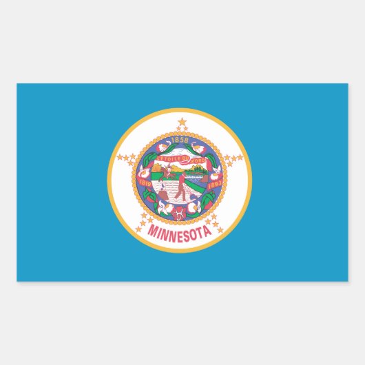 Sticker Rectangulaire Drapeau MINNESOTA - (Devant)