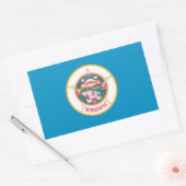 Sticker Rectangulaire Drapeau MINNESOTA - (Enveloppe)