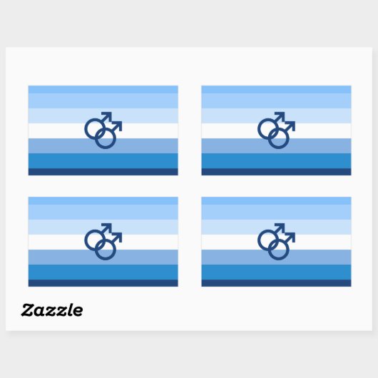 Sticker Rectangulaire Drapeau MLM Gay Male Pride (Feuille)