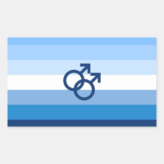 Sticker Rectangulaire Drapeau MLM Gay Male Pride (Devant)