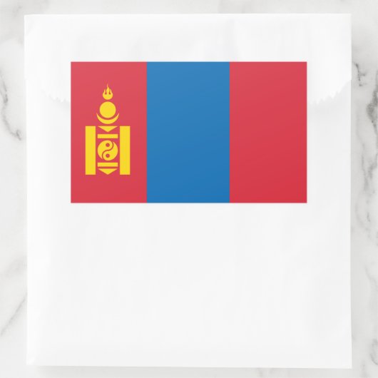 Sticker Rectangulaire Drapeau mongol, Drapeau mongol (Sac)