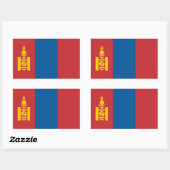 Sticker Rectangulaire Drapeau Mongolie/Mongolie (Feuille)