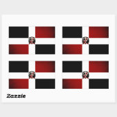 Sticker Rectangulaire Drapeau Monochrome République Dominicaine (Feuille)