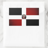 Sticker Rectangulaire Drapeau Monochrome République Dominicaine (Sac)