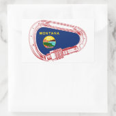 Sticker Rectangulaire Drapeau Montana Escalade carabiner (Sac)