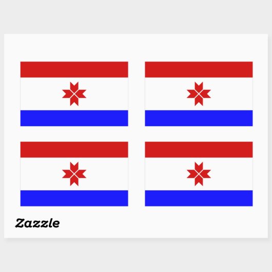 Sticker Rectangulaire Drapeau Mordovia (Feuille)
