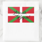 Sticker Rectangulaire Drapeau national basque traditionnel Ikurriña : (Sac)