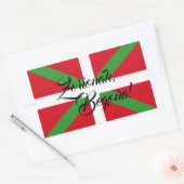 Sticker Rectangulaire Drapeau national basque traditionnel Ikurriña : (Enveloppe)