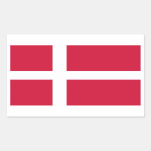 Sticker Rectangulaire Drapeau national danois