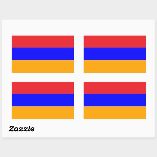 Sticker Rectangulaire Drapeau national d'Arménie (Feuille)
