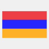 Sticker Rectangulaire Drapeau national d'Arménie (Devant)