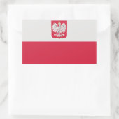 Sticker Rectangulaire Drapeau national de la Pologne (Sac)