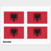 Sticker Rectangulaire Drapeau national de l'Albanie (Feuille)