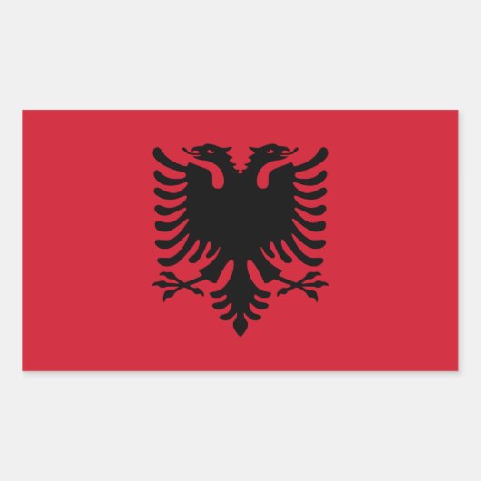 Sticker Rectangulaire Drapeau national de l'Albanie (Devant)