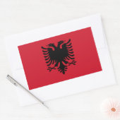 Sticker Rectangulaire Drapeau national de l'Albanie (Enveloppe)