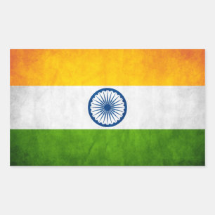 Sticker Rectangulaire Drapeau national de l'Inde de la Grange