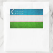 Sticker Rectangulaire Drapeau national de l'Ouzbékistan (Sac)