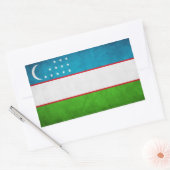 Sticker Rectangulaire Drapeau national de l'Ouzbékistan (Enveloppe)