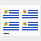 Sticker Rectangulaire Drapeau national de l'Uruguay (Feuille)