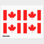 Sticker Rectangulaire Drapeau national du Canada QUATRE (Feuille)