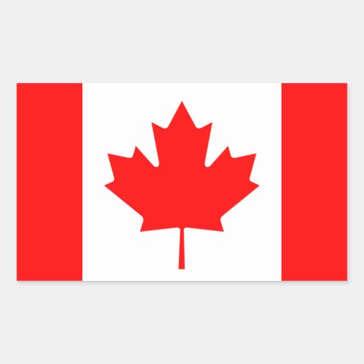 Sticker Rectangulaire Drapeau national du Canada QUATRE (Devant)