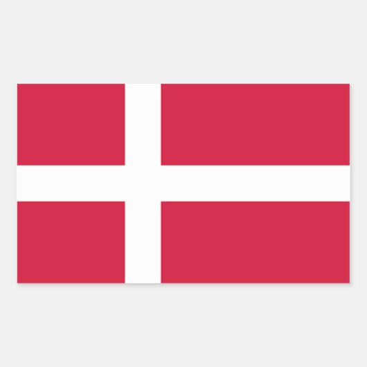 Sticker Rectangulaire Drapeau national du Danemark (Devant)