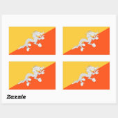 Sticker Rectangulaire Drapeau national du Dragon de Thunder au Bhoutan (Feuille)