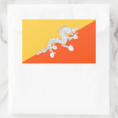 Sticker Rectangulaire Drapeau national du Dragon de Thunder au Bhoutan (Sac)