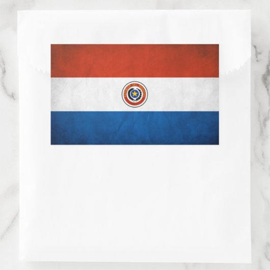Sticker Rectangulaire Drapeau national du Paraguay (Sac)