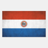 Sticker Rectangulaire Drapeau national du Paraguay (Devant)