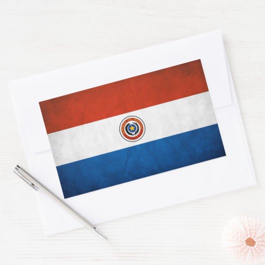 Sticker Rectangulaire Drapeau national du Paraguay (Enveloppe)