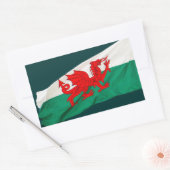 Sticker Rectangulaire Drapeau national du Pays de Galles, Le Dragon Roug (Enveloppe)
