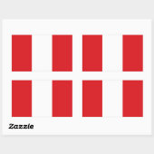 Sticker Rectangulaire Drapeau national du Pérou (Feuille)