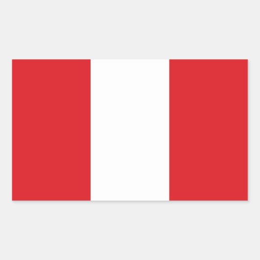 Sticker Rectangulaire Drapeau national du Pérou (Devant)