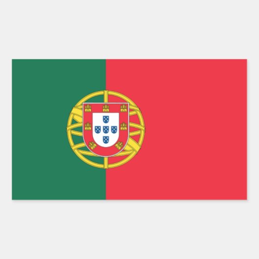 Sticker Rectangulaire Drapeau national du Portugal (Devant)