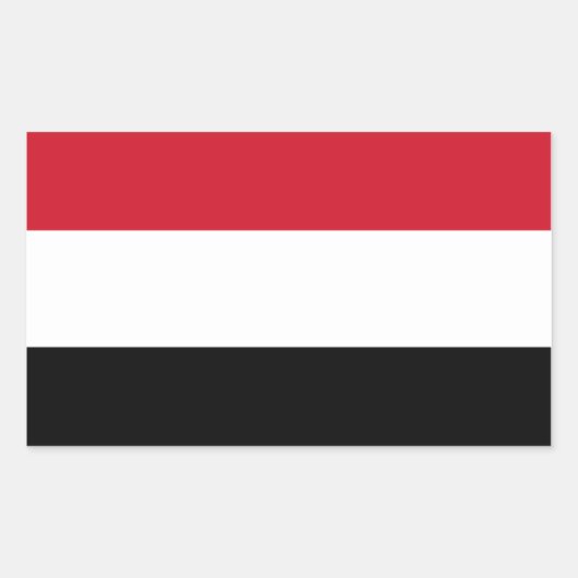Sticker Rectangulaire Drapeau national du Yémen (Devant)
