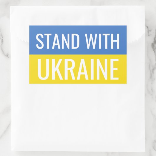 Sticker Rectangulaire Drapeau National Ukraine Patriotique (Sac)