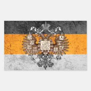 Sticker Rectangulaire Drapeau nationaliste grunge de la Russie