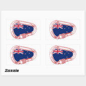 Sticker Rectangulaire Drapeau néo-zélandais Escalade carabiner (Feuille)
