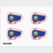 Sticker Rectangulaire Drapeau New Hampshire Escalade carabiner (Feuille)